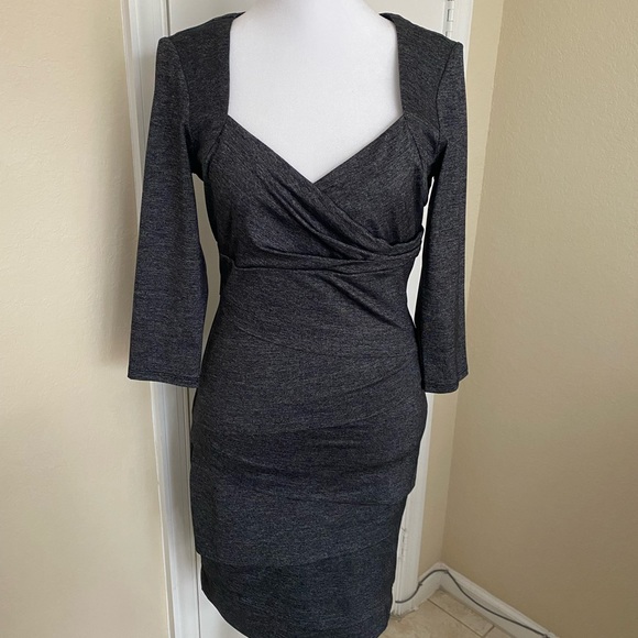 White House Black Market Charcoal Gray Dress Size 4 - Picture 2 of 15